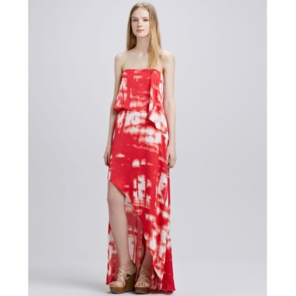 NWOT BCBG Maxazria Daniella Maxi Dress Strapless Size 12 Tie Dye Summer - Picture 7 of 11